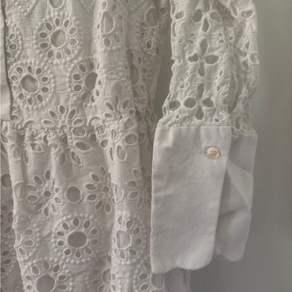 Gretchen Scott White Eyelet Little Bo Peep Shirt Dress Size Small - Picture 4 of 8
